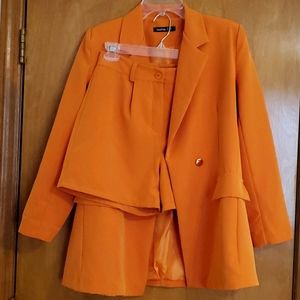 Boohoo Orange Shorts Suit Set